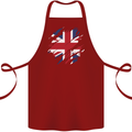 Torn British Flag Union Jack Britain Cotton Apron 100% Organic Maroon