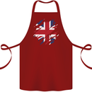 Torn British Flag Union Jack Britain Cotton Apron 100% Organic Maroon