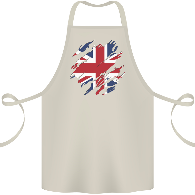 Torn British Flag Union Jack Britain Cotton Apron 100% Organic Natural