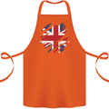 Torn British Flag Union Jack Britain Cotton Apron 100% Organic Orange