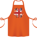 Torn British Flag Union Jack Britain Cotton Apron 100% Organic Orange