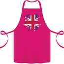 Torn British Flag Union Jack Britain Cotton Apron 100% Organic Pink