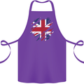 Torn British Flag Union Jack Britain Cotton Apron 100% Organic Purple