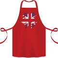 Torn British Flag Union Jack Britain Cotton Apron 100% Organic Red