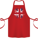 Torn British Flag Union Jack Britain Cotton Apron 100% Organic Red