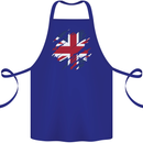 Torn British Flag Union Jack Britain Cotton Apron 100% Organic Royal Blue