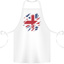 Torn British Flag Union Jack Britain Cotton Apron 100% Organic White