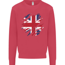 Torn British Flag Union Jack Britain Kids Sweatshirt Jumper Heliconia