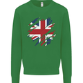 Torn British Flag Union Jack Britain Kids Sweatshirt Jumper Irish Green