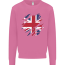 Torn British Flag Union Jack Britain Mens Sweatshirt Jumper Azalea