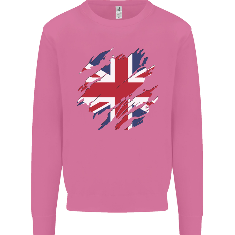 Torn British Flag Union Jack Britain Mens Sweatshirt Jumper Azalea