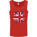 Torn British Flag Union Jack Britain Mens Vest Tank Top Red