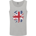Torn British Flag Union Jack Britain Mens Vest Tank Top Sports Grey