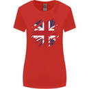 Torn British Flag Union Jack Britain Womens Wider Cut T-Shirt Red