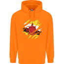 Torn Brunei Flag Bruneian Day Football Childrens Kids Hoodie Orange