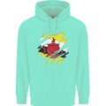 Torn Brunei Flag Bruneian Day Football Childrens Kids Hoodie Peppermint