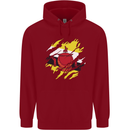 Torn Brunei Flag Bruneian Day Football Childrens Kids Hoodie Red