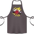 Torn Brunei Flag Bruneian Day Football Cotton Apron 100% Organic Dark Grey