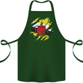 Torn Brunei Flag Bruneian Day Football Cotton Apron 100% Organic Forest Green
