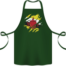 Torn Brunei Flag Bruneian Day Football Cotton Apron 100% Organic Forest Green