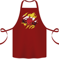 Torn Brunei Flag Bruneian Day Football Cotton Apron 100% Organic Maroon