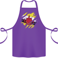 Torn Brunei Flag Bruneian Day Football Cotton Apron 100% Organic Purple