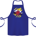 Torn Brunei Flag Bruneian Day Football Cotton Apron 100% Organic Royal Blue
