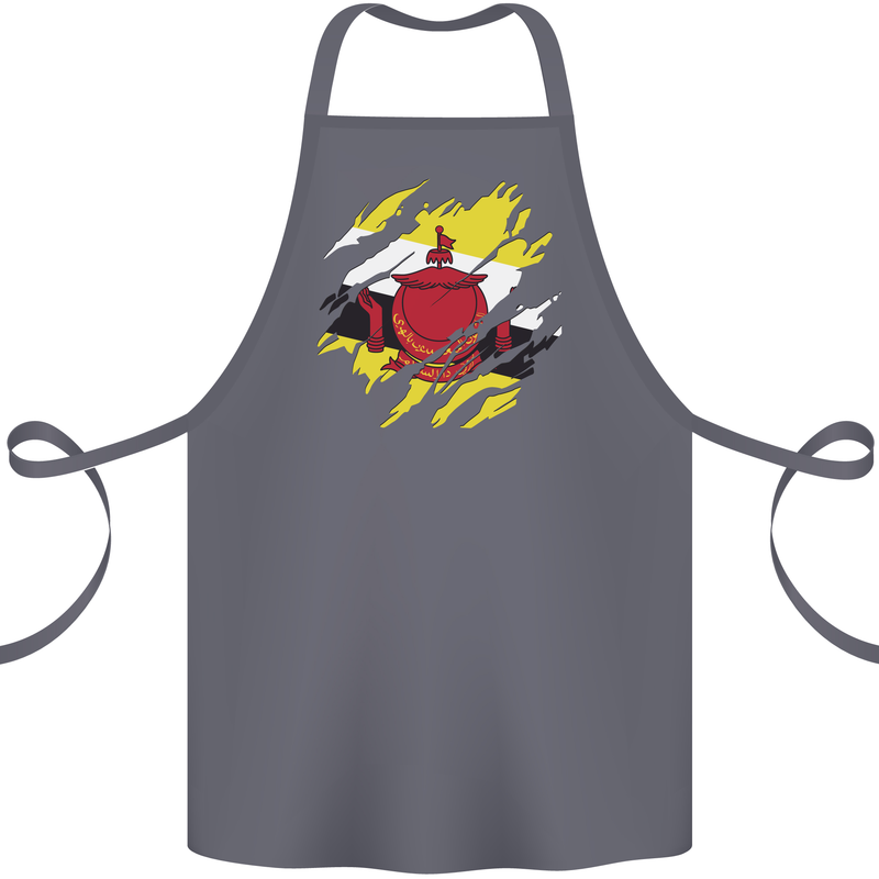 Torn Brunei Flag Bruneian Day Football Cotton Apron 100% Organic Steel