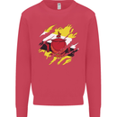 Torn Brunei Flag Bruneian Day Football Kids Sweatshirt Jumper Heliconia