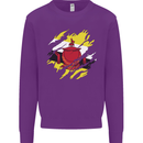Torn Brunei Flag Bruneian Day Football Kids Sweatshirt Jumper Purple