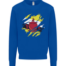 Torn Brunei Flag Bruneian Day Football Kids Sweatshirt Jumper Royal Blue