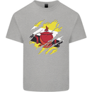 Torn Brunei Flag Bruneian Day Football Kids T-Shirt Childrens Sports Grey