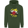 Torn Brunei Flag Bruneian Day Football Mens 80% Cotton Hoodie Forest Green