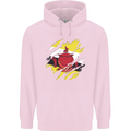 Torn Brunei Flag Bruneian Day Football Mens 80% Cotton Hoodie Light Pink