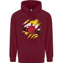 Torn Brunei Flag Bruneian Day Football Mens 80% Cotton Hoodie Maroon