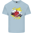 Torn Brunei Flag Bruneian Day Football Mens Cotton T-Shirt Tee Top Light Blue