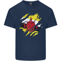Torn Brunei Flag Bruneian Day Football Mens Cotton T-Shirt Tee Top Navy Blue