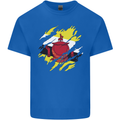 Torn Brunei Flag Bruneian Day Football Mens Cotton T-Shirt Tee Top Royal Blue