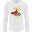Torn Brunei Flag Bruneian Day Football Mens Long Sleeve T-Shirt White
