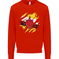 Torn Brunei Flag Bruneian Day Football Mens Sweatshirt Jumper Bright Red