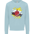 Torn Brunei Flag Bruneian Day Football Mens Sweatshirt Jumper Light Blue