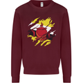 Torn Brunei Flag Bruneian Day Football Mens Sweatshirt Jumper Maroon