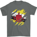 Torn Brunei Flag Bruneian Day Football Mens T-Shirt 100% Cotton Charcoal