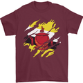 Torn Brunei Flag Bruneian Day Football Mens T-Shirt 100% Cotton Maroon