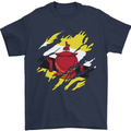 Torn Brunei Flag Bruneian Day Football Mens T-Shirt 100% Cotton Navy Blue