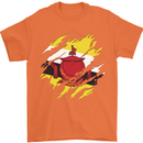 Torn Brunei Flag Bruneian Day Football Mens T-Shirt 100% Cotton Orange