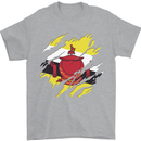 Torn Brunei Flag Bruneian Day Football Mens T-Shirt 100% Cotton Sports Grey