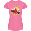 Torn Brunei Flag Bruneian Day Football Womens Petite Cut T-Shirt Azalea