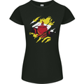 Torn Brunei Flag Bruneian Day Football Womens Petite Cut T-Shirt Black