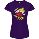 Torn Brunei Flag Bruneian Day Football Womens Petite Cut T-Shirt Purple